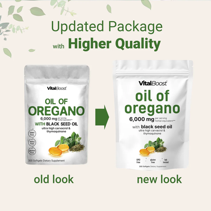 VitalBoost Oregano Oil with Black Seed Oil, 300 softgels