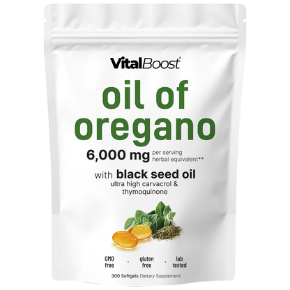 VitalBoost Oregano Oil with Black Seed Oil, 300 softgels