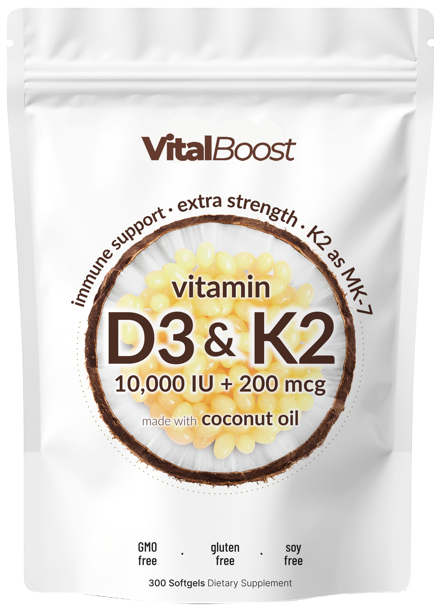 Vitamin D3 K2 Supplement Softgels