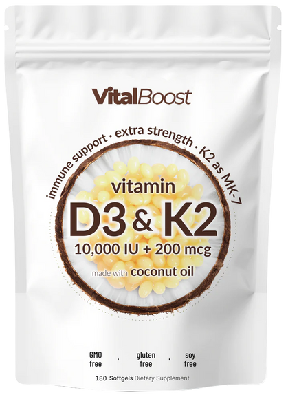 Vitamin D3 K2 Supplement Softgels